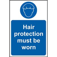 Hair Protection Must Be Worn Sign - Self-Adhesive Vinyl - 200 x 300mm