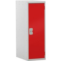 Half-Height 1 Door Metal Locker - 896 x 300 x 300mm (H x W x D) - Red