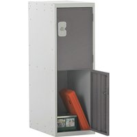 Half-Height 2 Door Metal Locker - 896 x 300 x 300mm (H x W x D) - Dark Grey