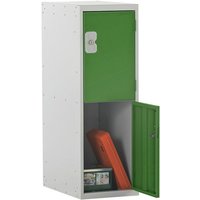 Half-Height 2 Door Metal Locker - 896 x 300 x 300mm (H x W x D) - Green