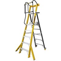 Heavy-Duty 5-Tread Glass Fibre Podium Stepladder - EN131 Professional Rated