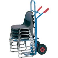Fetra Heavy-Duty Chair Carrier Truck with Adjustable Arms - Rubber Tyres - 300kg Capacity