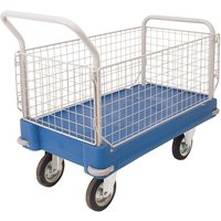 Heavy-Duty Platform Truck with Blue Plastic Base