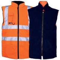 Hi-Vis Orange Unisex Reversible Body Warmer - Size 3x Extra Large