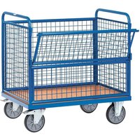 Wire Mesh Box Cart - Half Drop Side Open Top 1000 x 700 x 700mm