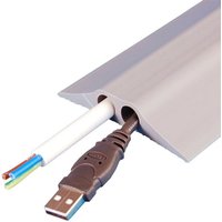 Indoor Cable Cover - Grey - 2 Holes 11mm dia. Overall Dimensions 15 x 81 x 9000mm