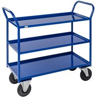 Three Tier Steel Shelf Trolley - Blue