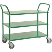 Three Tier Steel Shelf Trolley - Green