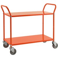 Two Tier Steel Shelf Trolley - Orange