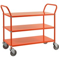 Three Tier Steel Shelf Trolley - Orange