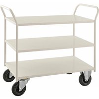 Three Tier Steel Shelf Trolley - White