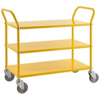 Three Tier Steel Shelf Trolley - Yellow