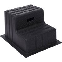 Lightweight 2 Step Moulded Plastic Steps - Black