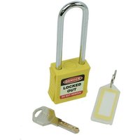Safety Lockout Padlock - Long Shackle Yellow