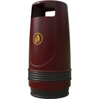Merlin Freestanding Litter Bin with Lock and Metal Liner - Burgundy - Bolt Down