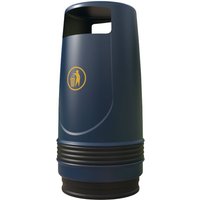 Merlin Freestanding Litter Bin with Lock and Metal Liner - Blue - Bolt Down