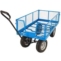 Blue Mesh Platform Truck - 360 x 1500 x 750mm - Puncture Proof Tyres - 500kg Capacity