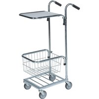 Mini Office Trolley 1 shelf and 1 basket -35kg capacity - 1090 x 355 x 660