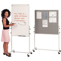 Mobile flip chart combo unit 1200 x 700