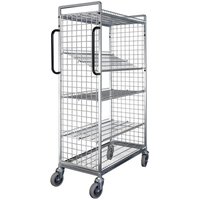 Order Picking Trolley with 3 Adjustable Shelves
