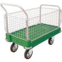 Heavy-Duty Platform Truck with Green Plastic Base