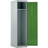 2 Compartment Police Locker - Grey Carcass & Green Door - 1800 x 450 x 600mm (H x W x D)