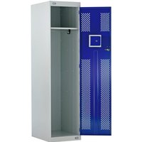 2 Compartment Police Locker with Clear Front In-Door Compartment - 1800 x 600 x 600mm - Blue Door