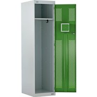 2 Compartment Police Locker with Clear Front In-Door Compartment - 1800 x 600 x 600mm - Green Door