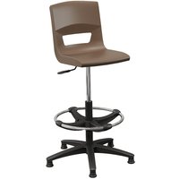 Postura+ Task Stool with Chrome Foot Ring - Misty Brown