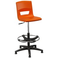 Postura+ Task Stool with Chrome Foot Ring - Tangerine Fizz