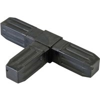 Proframe HD Steel core ABS Plastic Square Tube Connectors - 3 Way Flat Joint - Black - Pack of 10
