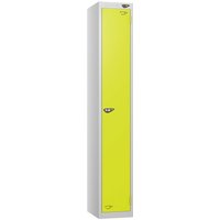Pure 1 Door Locker with CAM Lock - 1800H x 380W x 380D (mm) - Pearl Silver Body - Lime Green Door