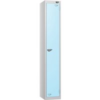Pure 1 Door Locker with CAM Lock - 1800H x 380W x 380D (mm) - Pearl Silver Body - Ribbon Blue Door