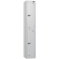 Pure 2 Door Locker with CAM Lock - 1800H x 380W x 380D (mm) Pearl Silver Body - Silver Doors