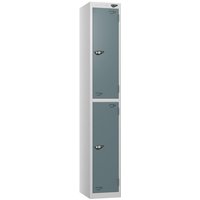 Pure 2 Door Locker with CAM Lock - 1800H x 450W x 450D (mm) Pearl Silver Body - Slate Grey Doors