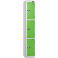 Pure 3 Door Locker with CAM Lock - 1800H x 300W x 300D (mm) Pearl Silver Body - Green Doors