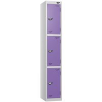 Pure 3 Door Locker with CAM Lock - 1800H x 450W x 450D (mm) Pearl Silver Body - Violet Doors