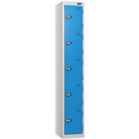 Pure 5 Door Locker with CAM Lock - 1800H x 450W x 450D (mm) Pearl Silver Body - Cobalt Blue Doors