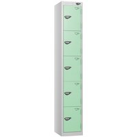 Pure 5 Door Locker with CAM Lock - 1800H x 450W x 450D (mm) Pearl Silver Body - Mint Green Doors