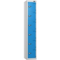 Pure 6 Door Locker with CAM Lock - 1800H x 450W x 450D (mm) Pearl Silver Body - Cobalt Blue Doors