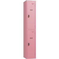 2 Door Retro Locker - 1800 x 300 x 300mm - Dusty Pink
