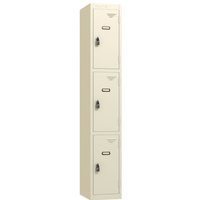 3 Door Retro Locker - 1800 x 300 x 300mm - Oyster