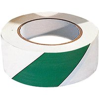PVC Adhesive Hazard Warning Tape 1 x Roll - Green/White