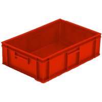 Stacking Euro Container with solid sides & base - Red 33L - 175 x 600 x 400mm - pack of 5