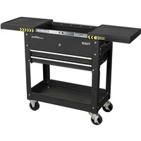 Sealey Black 2-Drawer Steel Tool Trolley with Sliding Top Box - 830 x 770 x 370mm (H x W x D)