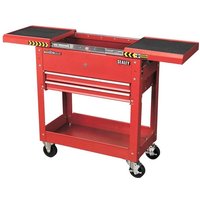 Sealey Red 2-Drawer Steel Tool Trolley with Sliding Top Box - 830 x 770 x 370mm (H x W x D)