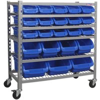 Sealey Mobile Small Parts Bin Storage System - 22 bins - 840H x 850W x 385D (mm)