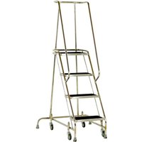 Stainless Steel 4-Tread Mobile Safety Steps - 1016mm platform height