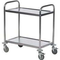 201-Grade Stainless Steel Trolley - 2 Shelves - 940 x 500 x 910mm