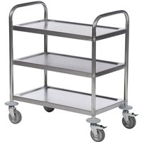 201-Grade Stainless Steel Trolley - 3 Shelves - 940 x 500 x 910mm
